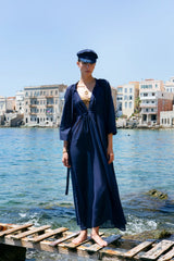Caftans Ancient Kallos Limeni Lightweight Caftan Navy Blue O/S / Navy Blue Apoella