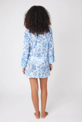 Caftans Heidi Klein Praiano Caftan Beachwear Light Blue Floral/White Apoella