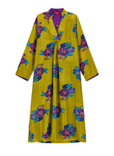 Caftans Lisa Corti Radha Habutai Silk Caftan Green Gold M / Gold Apoella