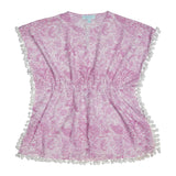 Caftans Marie Raxevsky Sleeveless Pom Pom Caftan Paisley Lilac Apoella