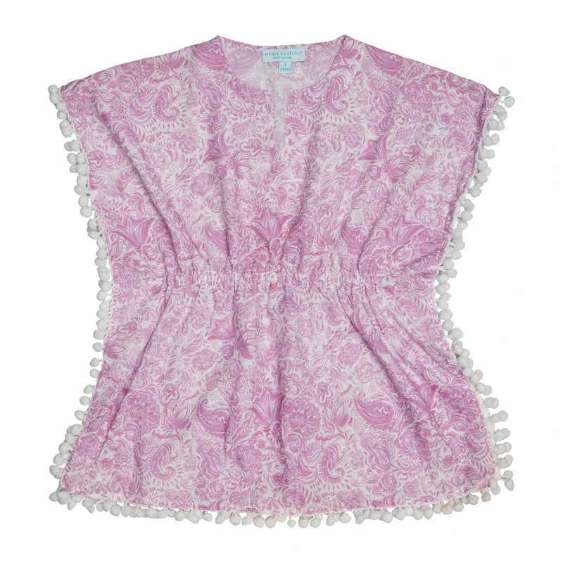 Caftans Marie Raxevsky Sleeveless Pom Pom Caftan Paisley Lilac Apoella