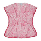 Caftans Marie Raxevsky Sleeveless Pom Pom Caftan Paisley Pink Apoella