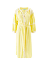 Caftans Melissa Odabash Ally Embroidered Mid Length Shirtdress Yellow Apoella