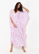 Caftans Melissa Odabash Frederica V Neck Maxi Caftan Exotica O/S / Exotica Apoella