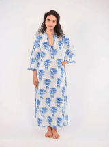 Caftans Nimo With Love Blue Opal Long Sleeve Caftan Zebra M / Zebra Apoella