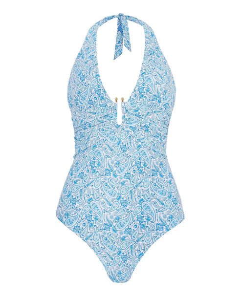 - Camps Bay Beach U Bar One Piece Paisley Navy Apoella