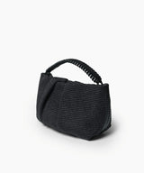 Clutch Callista Crafts Maxi Pleated Clutch Black Leather & Straw O/S Apoella