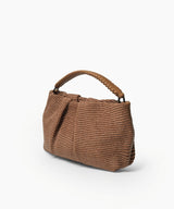 Clutch Callista Crafts Maxi Pleated Clutch Caramel Leather & Straw O/S Apoella
