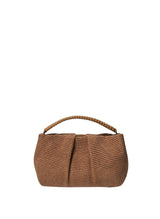 Clutch Callista Crafts Maxi Pleated Clutch Caramel Leather & Straw O/S Apoella