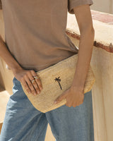 Clutch Manebi Tender 2 Raffia Tote Palm Natural O/S Apoella