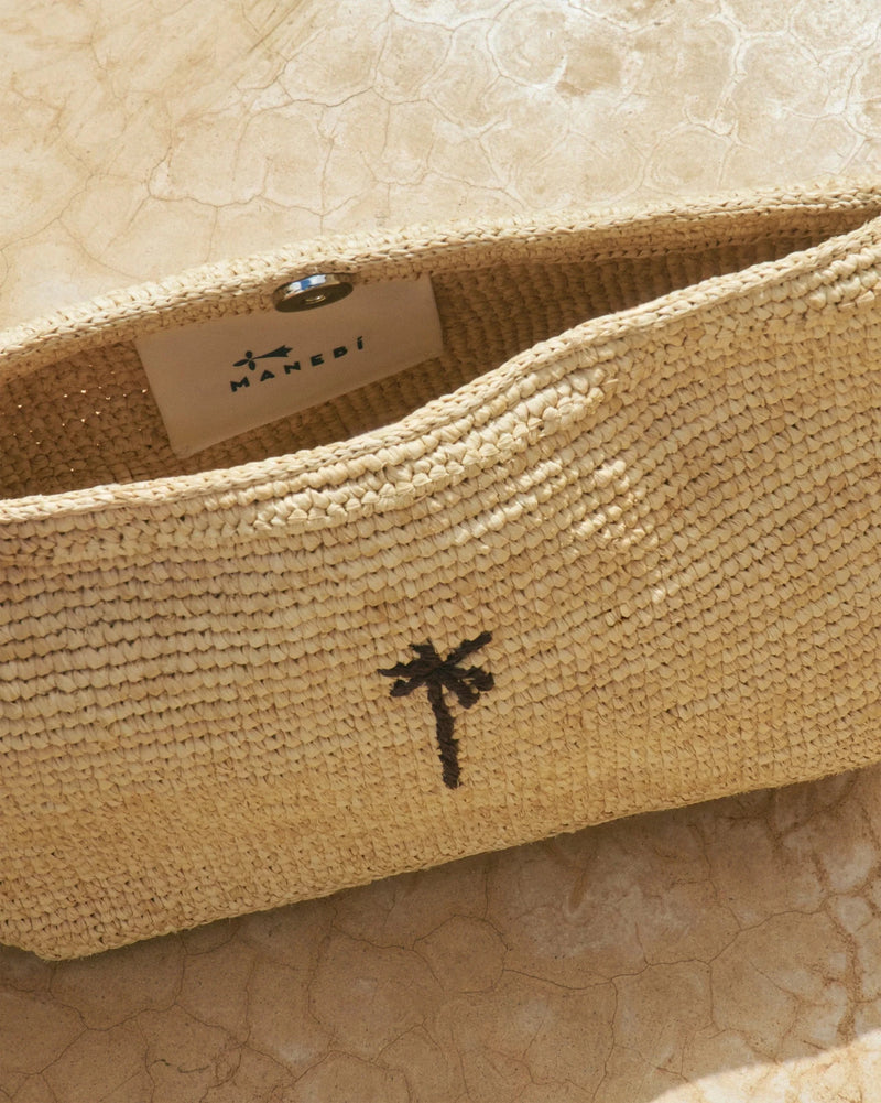 Clutch Manebi Tender 2 Raffia Tote Palm Natural O/S Apoella