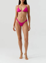 Corvo Ruched Triangle Bikini Top Raspberry