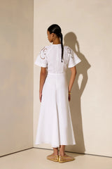Dresses Ancient Kallos Iphigenia Cut Embroidered Midi Dress White S / White Apoella