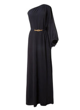 Dresses Ancient Kallos Niriis One Shoulder Maxi Dress Jewelry Belt Navy Blue S/M / Navy Blue Apoella