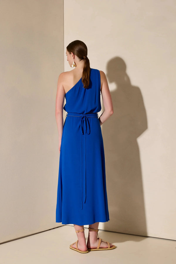 Dresses Ancient Kallos Porpes One Shoulder Midi Dress Greek Blue S / Blue Apoella