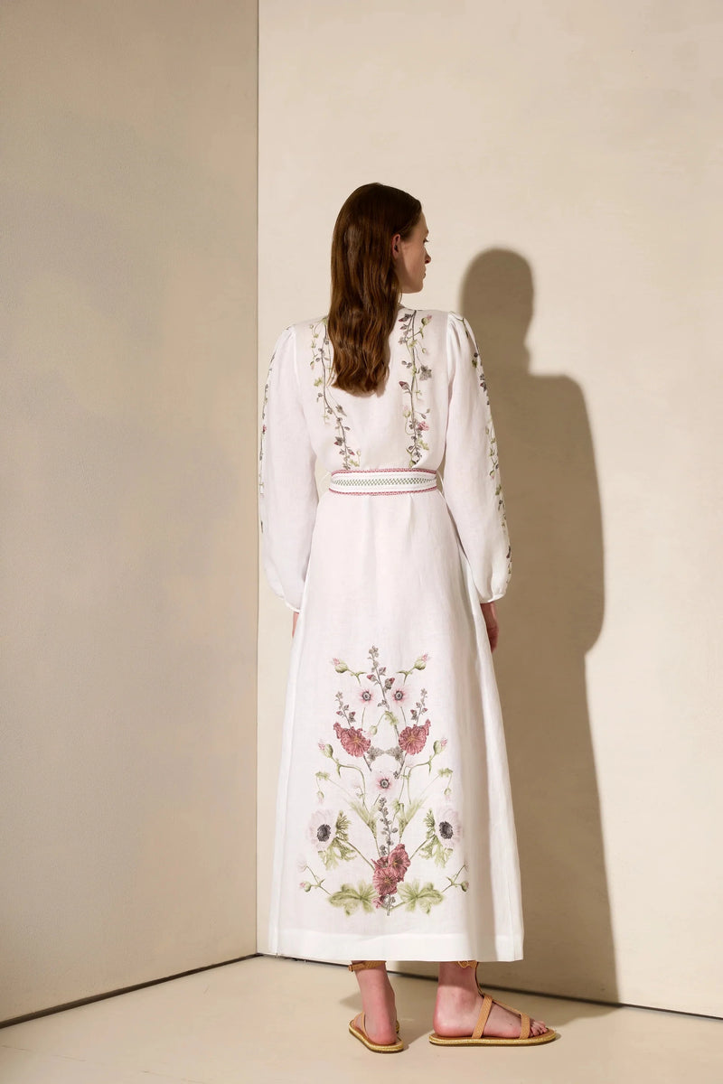 Dresses Ancient Kallos Wild Flowers Long Shirtdress Shirtdress Off White Apoella