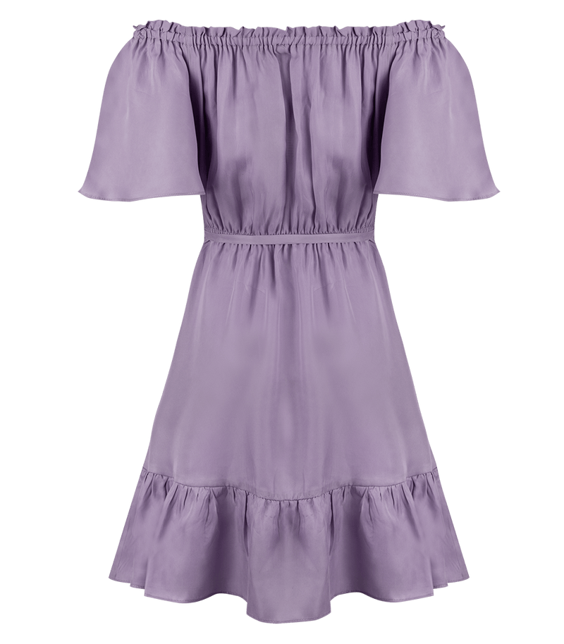 Dresses Apoella Aphrodite Off Shoulder Puff Sleeve Short Dress Lavender Apoella