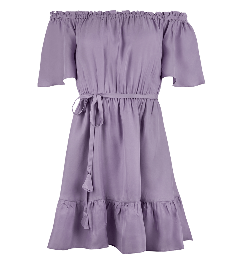 Dresses Apoella Aphrodite Off Shoulder Puff Sleeve Short Dress Lavender Apoella