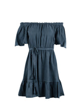 Dresses Apoella Aphrodite Off Shoulder Puff Sleeve Short Dress Navy Apoella