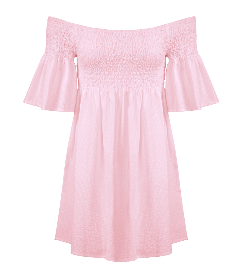 Dresses Apoella Arianna Smocked Bell Sleeve Mini Dress S/M / Pink Apoella