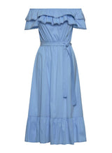 Dresses APOELLA Chryssiana Poplin Off Shoulder Long Dress Sky Apoella