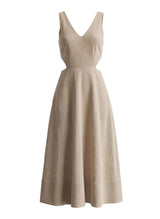 Dresses APOELLA Evy Cut Out Linen Long Dress Beige Apoella