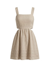 Dresses APOELLA Klelia Cut Out Linen Mini Dress Beige Apoella