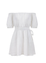 Dresses Apoella Leto Linen Puff Sleeve Short Dress White Apoella