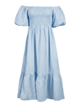 Dresses Apoella Ophelia Smocked Maxi Puff Sleeve Dress Sky Apoella