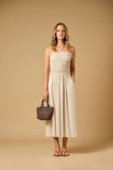 Dresses APOELLA Tatiana Bandeau Long Dress Beige Apoella