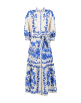Dresses Borgo De Nor Bianca Linen Long Shirtdress Antigua Blue M / Color Apoella