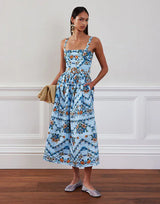 Dresses Borgo De Nor Ninet Cotton Dress Magical Blossom Blue Apoella