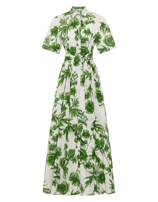 Dresses Borgo De Nor Posie Broderie Anglaise Long Dress Antigua Green 12UK / Green Apoella