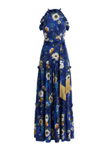 Dresses Borgo De Nor Tatiana Crepe Dress Magical Blossom Navy Apoella