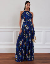 Dresses Borgo De Nor Tatiana Crepe Dress Magical Blossom Navy Apoella