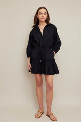 Dresses Cara Cara Robin Long Sleeve Short Dress Black Apoella