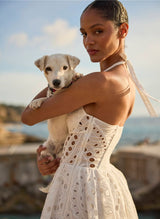 Dresses Charo Ruiz Sandlight Short Dress White Sealace Apoella