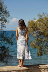 Dresses Evi Grintela Teresa Midi Sleeveless Dress Blue/White Corals Apoella