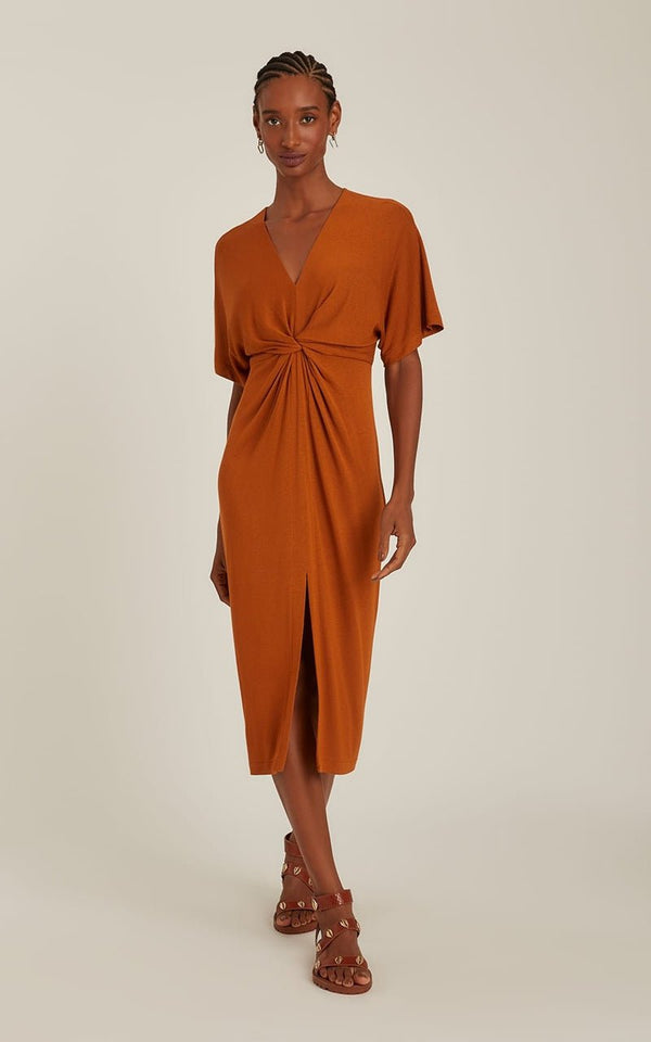 Dresses Lenny Niemeyer V Neck Dress Midi Hazelnut Apoella