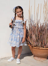 Dresses Marie Raxevsky Shirred Dress Thalassa Blue Apoella