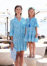 Dresses Marie Raxevsky Short Sleeve Ruffles Tunic Dress Iris Apoella