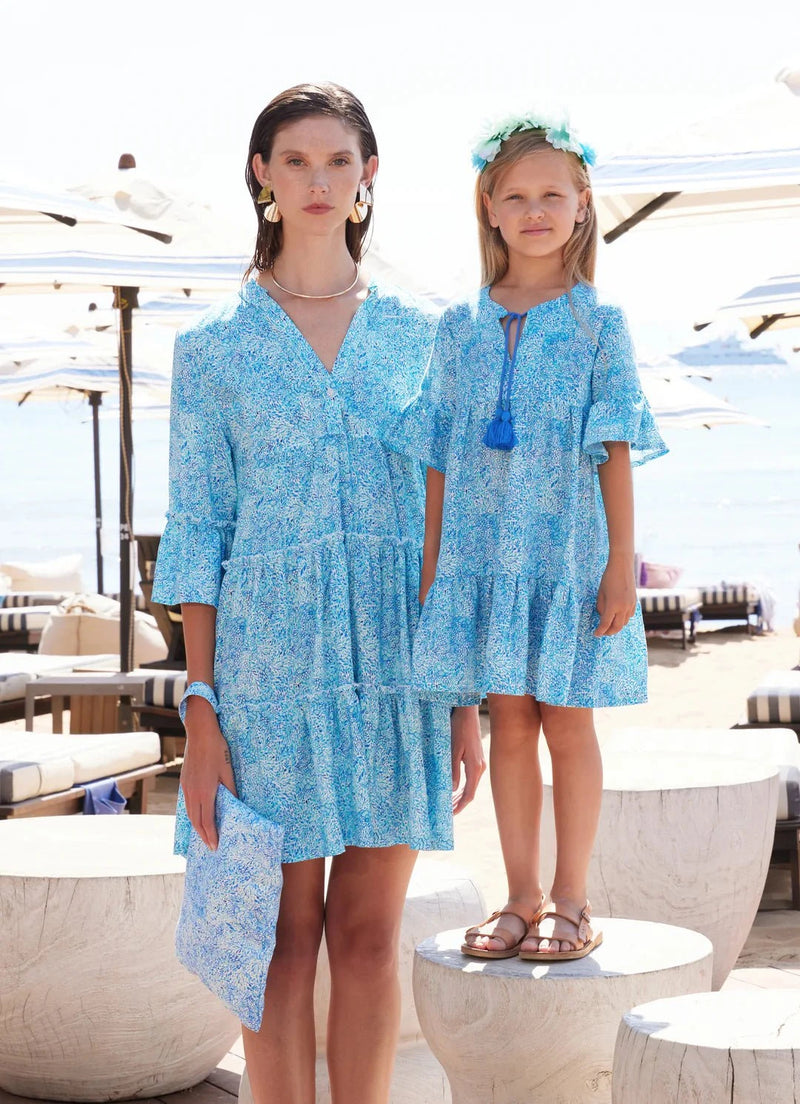 Dresses Marie Raxevsky Short Sleeve Ruffles Tunic Dress Iris Apoella