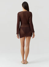 Dresses Melissa Odabash Ellis Keyhole Knit Short Dress Brown Apoella