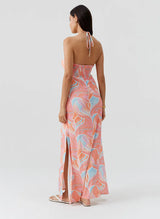 Dresses Melissa Odabash Harriet Halter Knit Long Dress Cosmic Apoella