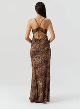 Dresses Melissa Odabash Jacey Cross Back Long Dress Cheetah Apoella