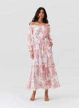 Dresses Melissa Odabash Lydia Off Shoulder Long Dress Coastal Red Apoella