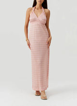 Dresses Melissa Odabash Mariah Halter Knit Long Dress Rose Apoella