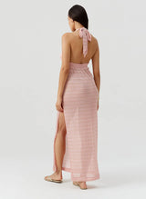 Dresses Melissa Odabash Mariah Halter Knit Long Dress Rose Apoella