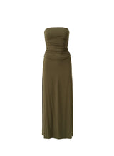 Dresses Melissa Odabash Rae Bandeau Ruched Long Dress Olive Apoella