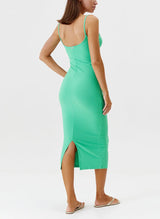 Dresses Melissa Odabash Riley Ribbed Midi Tank Dress Green Apoella